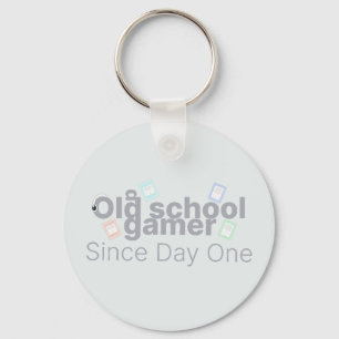 retro colours gamer keychain