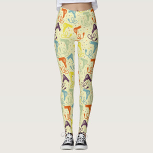 Retro Colours Hairdryers Blow Dryers Patterned Leggings