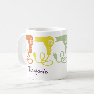 Retro Colours Hairdryers Blow Dryers Personalised Coffee Mug