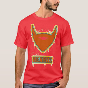 Retro colours in urban street art style beard for  T-Shirt