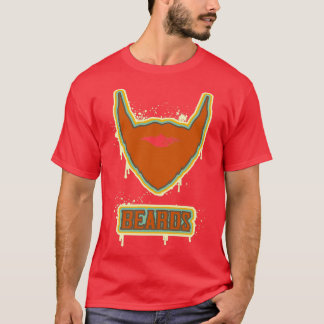Retro colours in urban street art style beard for  T-Shirt