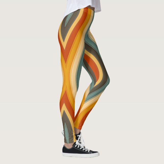 Retro Colours Leggings 1970s Vintage Style Designe (Right)