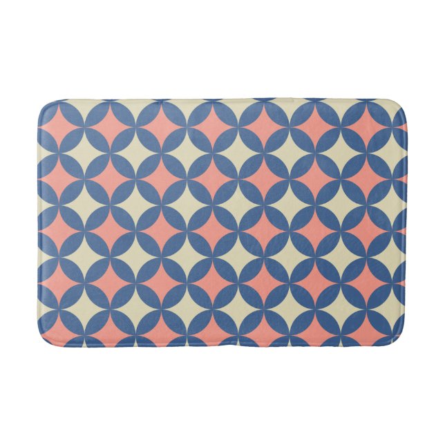 Retro Colours Mid Century Modern Circles Bath Mat (Front)