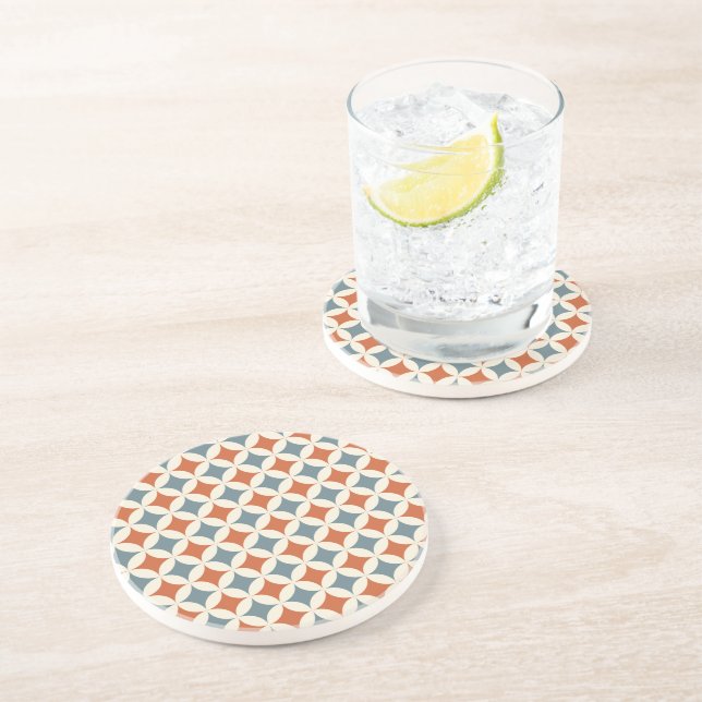 Retro Colours Mid Century Modern Circles Coaster (Side)