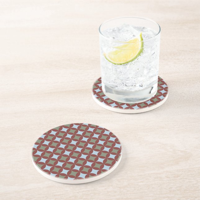 Retro Colours Mid Century Modern Circles Coaster (Side)