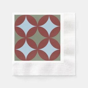 Retro Colours Mid Century Modern Circles Napkin