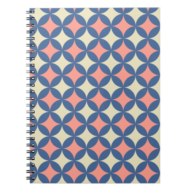 Retro Colours Mid Century Modern Circles Notebook (Front)