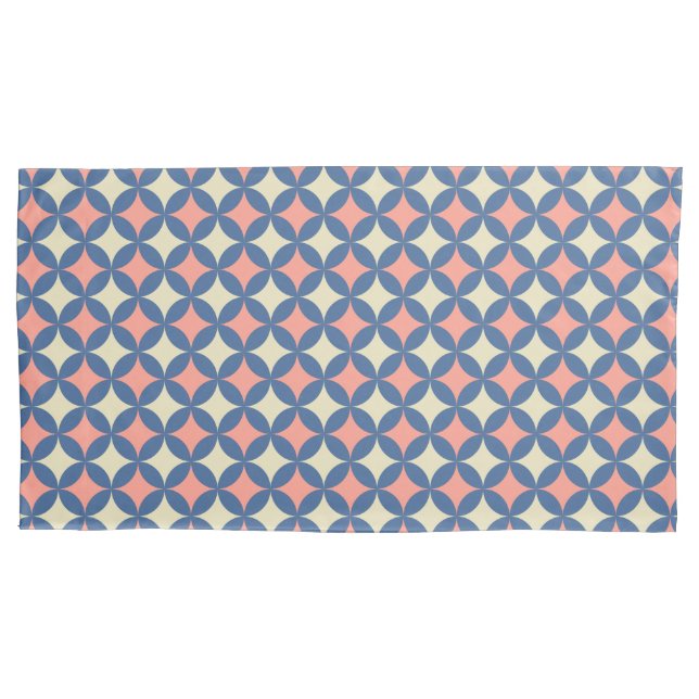 Retro Colours Mid Century Modern Circles Pillowcase (Front)