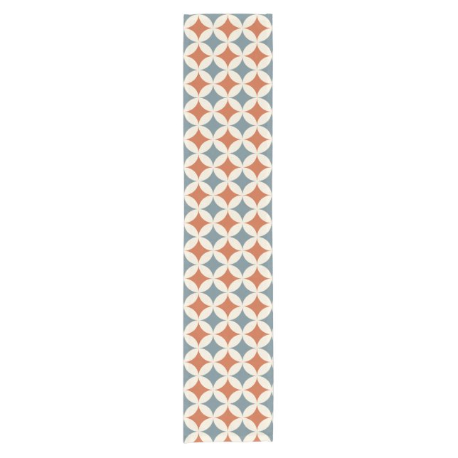Retro Colours Mid Century Modern Circles Short Table Runner (Front)