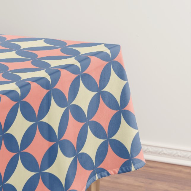 Retro Colours Mid Century Modern Circles Tablecloth (In Situ)