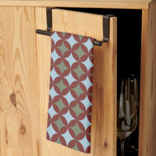 Retro Colours Mid Century Modern Circles Tea Towel