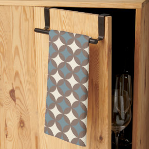 Retro Colours Mid Century Modern Circles Tea Towel