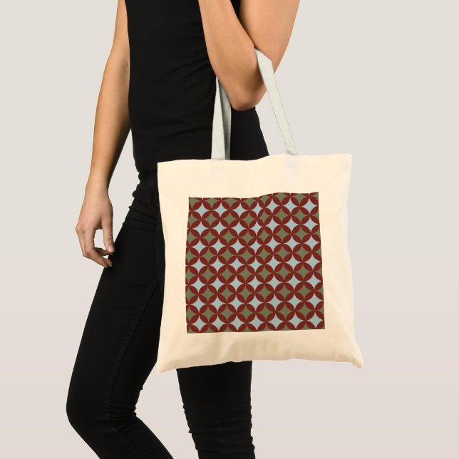 Retro Colours Mid Century Modern Circles Tote Bag (Front (Product))