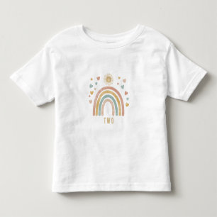 Retro Colours Rainbow and Sun Birthday Age Toddler T-Shirt