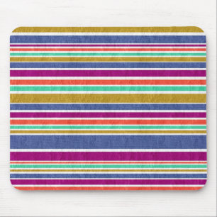 Retro Colours Textured Look Stripes Mouse Mat
