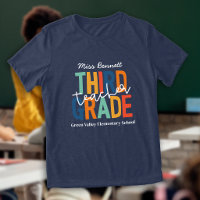 Retro Colours Third Grade Teacher Add Name