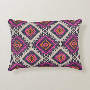 Retro colours, tribal Navajo design. Decorative Cushion