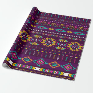 retro colours tribal vintage seamless navajo patte wrapping paper