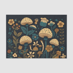 Retro Colours Vintage Mushrooms & Flora Tissue Paper
