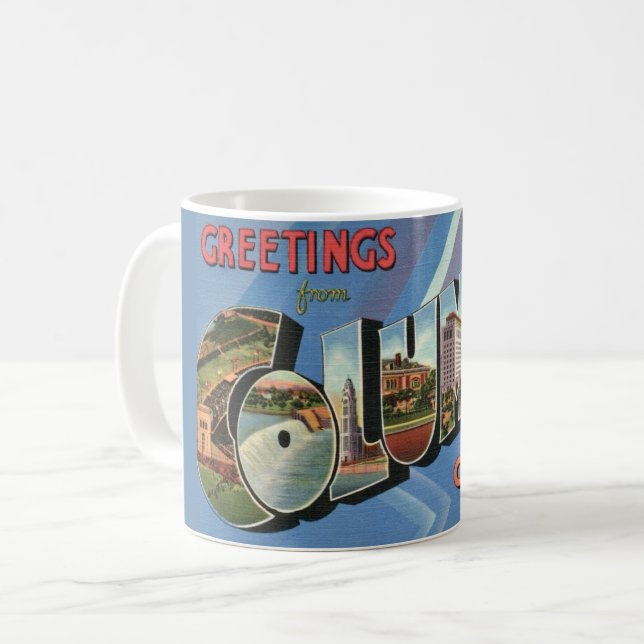 Retro Columbus Ohio Greeting Mug (Front Left)