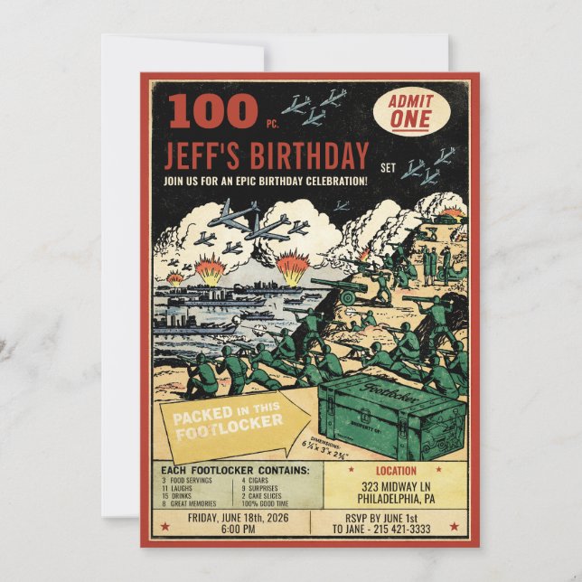 Retro Comic Ad Style Invitation (Front)