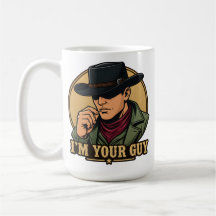 Retro Comic Black Hat Cowboy I'm Your Guy