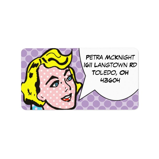 Retro Comic Book Address Labels (Front)