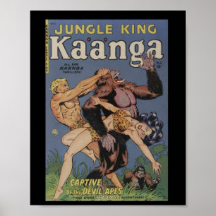Retro Comic Book Cover Jungle Ape Pin Up Poster