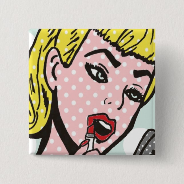 Retro Comic Book Cutie Button (Front)