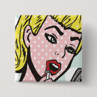 Retro Comic Book Cutie Button