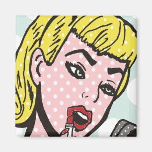 Retro Comic Book Cutie Magnet
