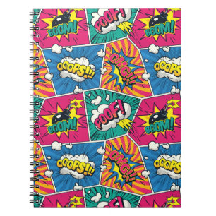 Retro Comic Book Pop Art Sound Effects Notebook
