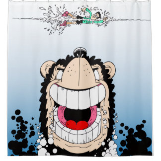Retro Comic Dog Shower Curtain 🚿
