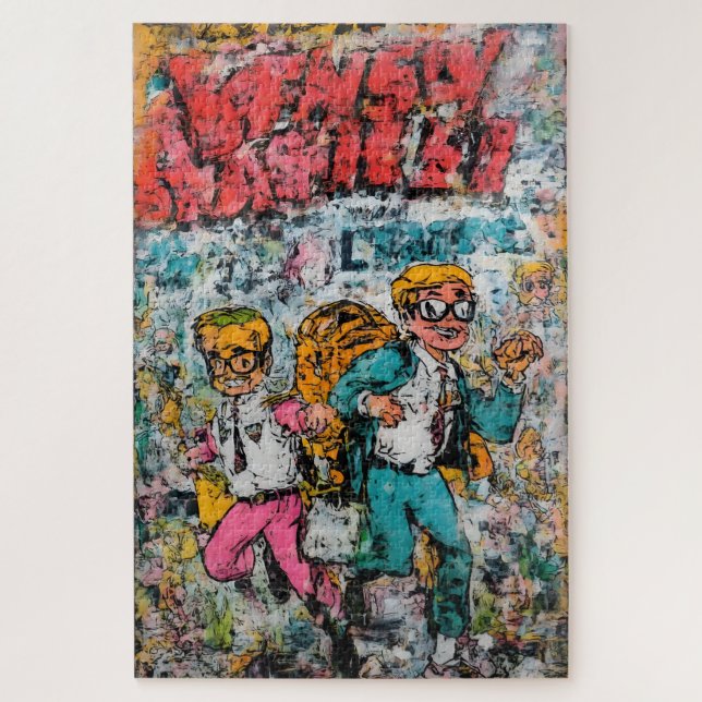 Retro Comic Duo Puzzle (Vertical)