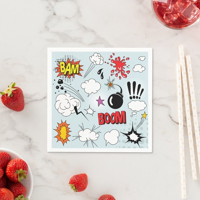 Retro Comic Explosion Pop Art Napkin (Creator Uploaded)
