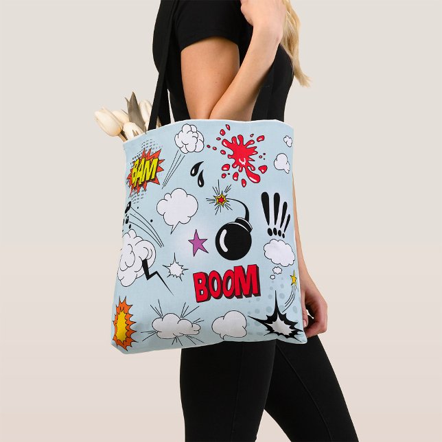 Retro Comic Explosion Pop Art Tote Bag (Creator Uploaded)