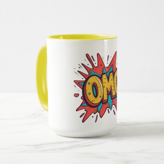 Retro Comic “OMG!” Pop Art Coffee Mug (Front Left)