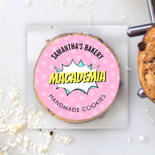 Retro Comic Pop Art Nostalgic Pink Bakery Catering Classic Round Sticker