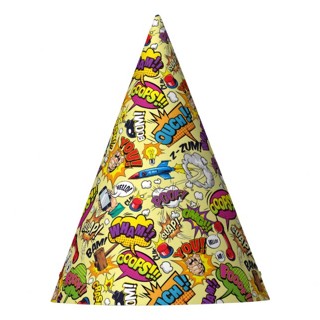 Retro Comic Pop Art Party Hat (Front)