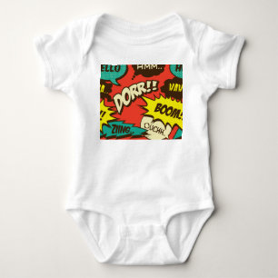 Retro Comic Shout: Seamless Pattern. Baby Bodysuit