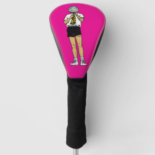 Retro Comic Singer Faceted Disco Ball Head Golf Head Cover