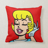 Retro Comic Strip Beauty Throw Pillow