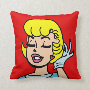 Retro Comic Strip Beauty Throw Pillow