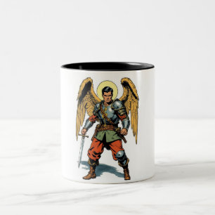 Retro Comic Style St Michael Coffee Mug
