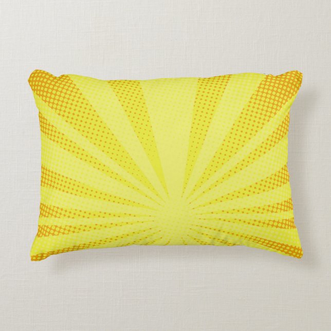 retro comic yellow background raster gradient half decorative cushion (Front)