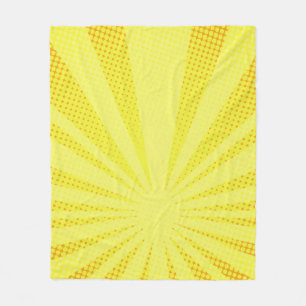 retro comic yellow background raster gradient half fleece blanket