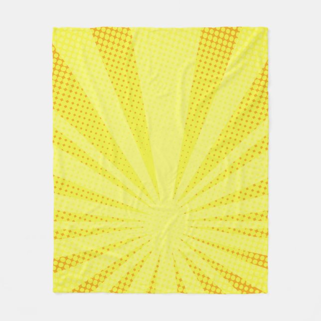 retro comic yellow background raster gradient half fleece blanket (Front)