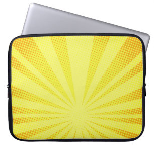 retro comic yellow background raster gradient half laptop sleeve