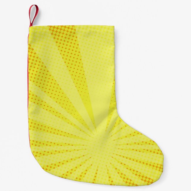 retro comic yellow background raster gradient half small christmas stocking (Front)