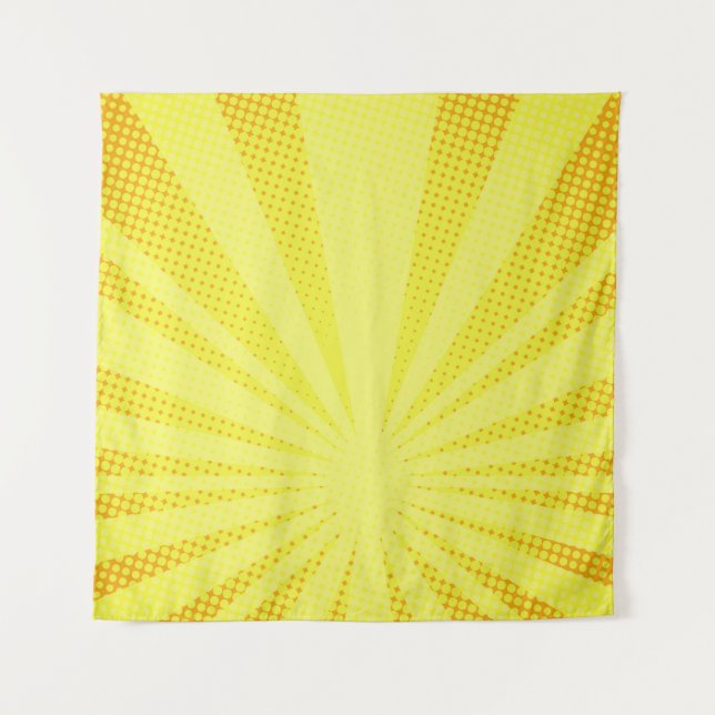 retro comic yellow background raster gradient half tapestry (Front)